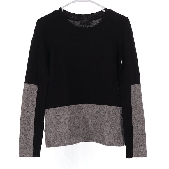 J.Crew Woven Panel Sweater in Black Size XS - Picture 2 of 7